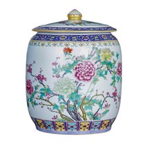 Jingdezhen porcelain ceramic pastel tea cans large 5kg sealed cans household 10 Puer tea cake storage cans