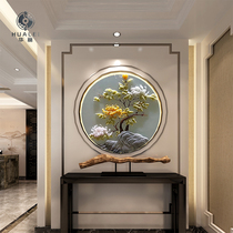 European-style light luxury natural jade three-dimensional relief entrance screen partition hollow hollow dining room background decoration painting