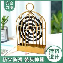 Bird Cage Mosquito Incense Rack Mosquito Repellent Incense Box Incense of Honolulu Incense Burner Fire Resistant for Home Hanging Bracket Creative Mosquito Coil Tray