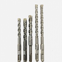 Cross electric hammer impact drill bit round shank concrete cement through wall perforation lengthy four-edged square shank impact drill swivel