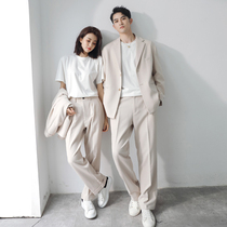 2021 New loose suit mens suit Ruffian handsome Korean fashion lovers lazy casual suit jacket women