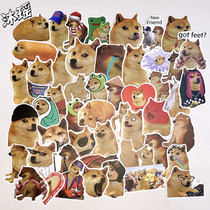 50 sheets of net red firewood dog meme dog sand sculpted expression bag Sticker Hand Tent Notebook Decoration Mobile Phone Diy Waterproof Sticker