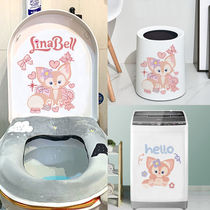 Lingna Belle Sticker Cute Toilet Waterproof Toilet Creative Cartoon Bathroom toilet lid No mark Decorative Sticker