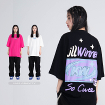(Yang Beyond the same) Killwinner Wanner with gravitational hand-painted graffiti tiger printed short sleeve lovers KW
