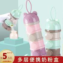 Milk powder packaging box portable baby out milk powder box three-layer sealed can baby milk powder can storage box milk powder grid