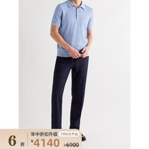 SALE]Brioni 2021 spring mens blue cotton POLO shirt NAP NET-A-PORTER