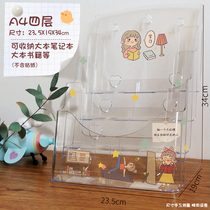 A4 Four Layers Transparent Information Shelf Cute Painting Pattern Children Student Office Bank Business Hall Publicity Brochure Propaganda Foldout Display Desktop Fold-out Shelf Bank Office A5