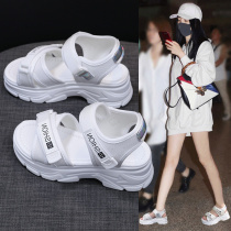 Old Daddy Sports Sandals Women Flat Bottom Heightening 2022 New Summer Pine Pastry Thick Base Comfort Casual Beach Shoes