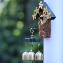 Gift suction door wind chimes modern home brass ornaments housewarming decoration Japanese dopamine Bell log doorbell