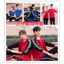 Three sets of junior high school students of senior high school students uniforms spring and autumn custom men long sleeve sports suit tuan ti fu College Wind