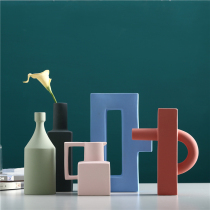 Nordic modern Morandi color vase homestay desktop home soft decoration creative abstract ceramic art ornaments