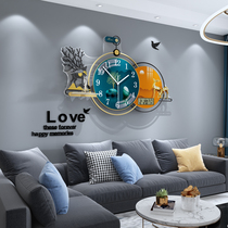 Net red light luxury home fashion calendar wall clock Nordic creative atmospheric clock living room hanging art wall clock