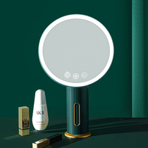 led makeup mirror with light dressing table student dormitory desktop desktop Net red portable light mirror small ins Wind