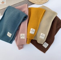 Childrens scarf warm winter boys and girls wool collar Korean version of long new solid color tide baby children