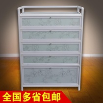 Thickened aluminum alloy cabinet Simple balcony shoe cabinet Living room tempered glass waterproof outdoor storage cabinet