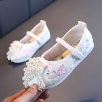 2021 spring new children embroidered shoes old Beijing cloth shoes baby costume performance shoes girls ancient style Hanfu shoes