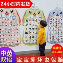 Early Education Audiopinyin Full Set Enlightenment of children Baby Literacy Alphabet for reading Wall Stuck Wallchart Toy