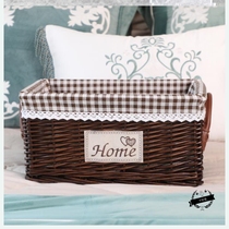 Bamboo basket art Japanese rattan blue rattan woven basket widened household wicker basket frame Multi-purpose decorative fashion savings whole