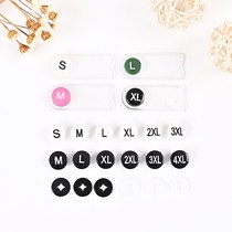 Plastic size buckle Round size label Clothes size label two-in-one buckle black and white snap buckle code grain number letter