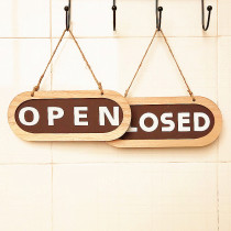 OPEN American country double-sided decoration door number listed creative wooden business welcome to shop wall decoration