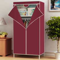 (Zipper) Simple wardrobe dustproof storage single small wardrobe steel frame assembly hanging clothes kitchen dormitory hangers