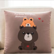 Cartoon Short Plush Headboard Living-room Sofa Backrest Pillow Birthday Hug Pillow Car Office With Waist Back Cushions Can Be Set