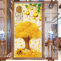 Cash cow entrance decoration Fortune Tree moving door sticker Opaque frosted glass film Study furniture renovation sticker