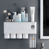 Toothbrush rack-free mouthwash mug hanging wall toilet wall-mounted storage box dental set artifact