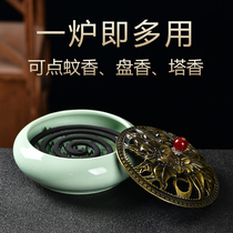Aarwood Lavender Osmanthus household indoors oven ornaments Wormwood mosquito coil incense tower sandalwood ceramic smoker