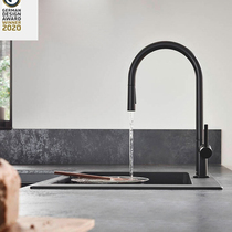 Hansgeya black granite single-slot package kitchen wash basin embedded large under Basin