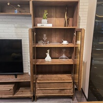 Log smart side cabinet full ash wood Nordic modern solid wood furniture exquisite workmanship and cheap side cabinet