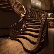 Your lady solid wood stairs custom duplex villa stairs handrail fence Attic stairs custom factory direct supply