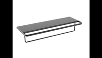 Jiumu bathroom fashion and beautiful towel rack space aluminum non-perforated toilet bathroom rack bath towel rack