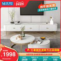 Winter bear light luxury imported rock board TV cabinet coffee table combination living room modern simple designer new floor cabinet