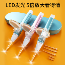 Childrens ear artifact safety with lamp luminous ear spoon for infants and young children digging earwax baby special soft silicone