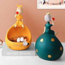 Nordic bubble girl ornaments creative light luxury porch key storage tray wine cabinet TV cabinet home decorations