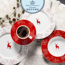 SeltmannWeiden Christmas Gifts German Coffee Set Household Tableware Plate Christmas Reindeer Gifts