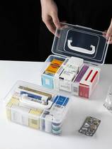 Travel medicine box household transparent emergency small portable multi-purpose storage box portable medical box drug finishing box