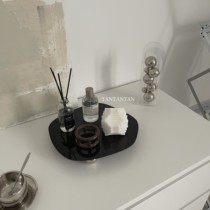 Art niche retro Nordic ins high grade amber acrylic tray water cup storage aromatherapy tray tea tray