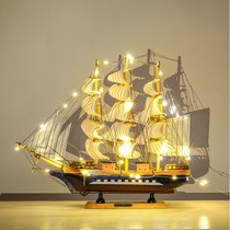 Smooth sailing boat decoration solid wood ornaments simulation wooden crafts model friendship boat birthday gift