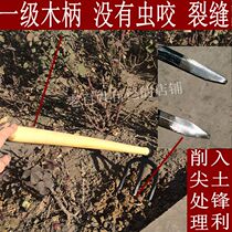 Military seal quenching agricultural Three-tooth hoe hoe hoe rake solid wood long handle agricultural tools loose soil planting flowers and vegetables turning