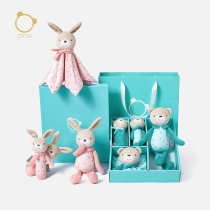 SoftLife Baby Pacification Doll Gift Box Suit Baby entrance appeasing towel hand Puppet Full Moon 100 Days Gift