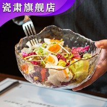 Japanese-style s bowl gold-edged hammer glass bowl irregular glass bowl vegetable salad bowl dessert bowl fruit bowl