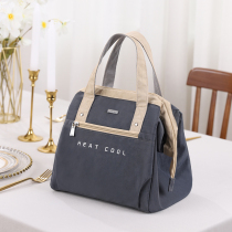 Rice bag Lunch bento bag Insulation bag Office workers fashion canvas niche hand carry Japanese large aluminum foil lunch box bag