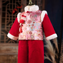 New year clothes girl Tang suit Tiger year winter childrens year dress thick female treasure New Year clothes Chinese style red