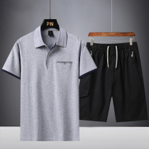 Dad summer suit Short-sleeved t-shirt clothes for the elderly Grandpa 50-60 years old summer middle-aged mens polo shirt