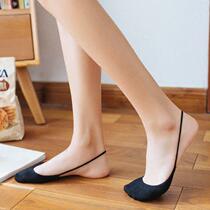Invisible socks high heels heels half palm palm pale pure color crane can not be removed with summer thin cotton skin socks