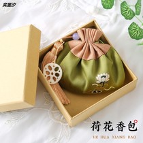 Dragon Boat Festival sachet sachet bag empty bag ancient style carry Hanfu embroidery Lotus bag diy portable car pendant