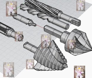 Drill tool part model Rhino structural modeling Rhino proE C4D max stp design material
