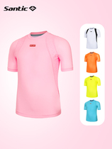 Santic sen getaway 21ss children riding dress professional balance car sports speed dry short sleeve blouses male and female children